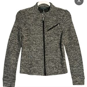 LAUREN RALPH LAUREN Women's Black and White Tweed Jacket
